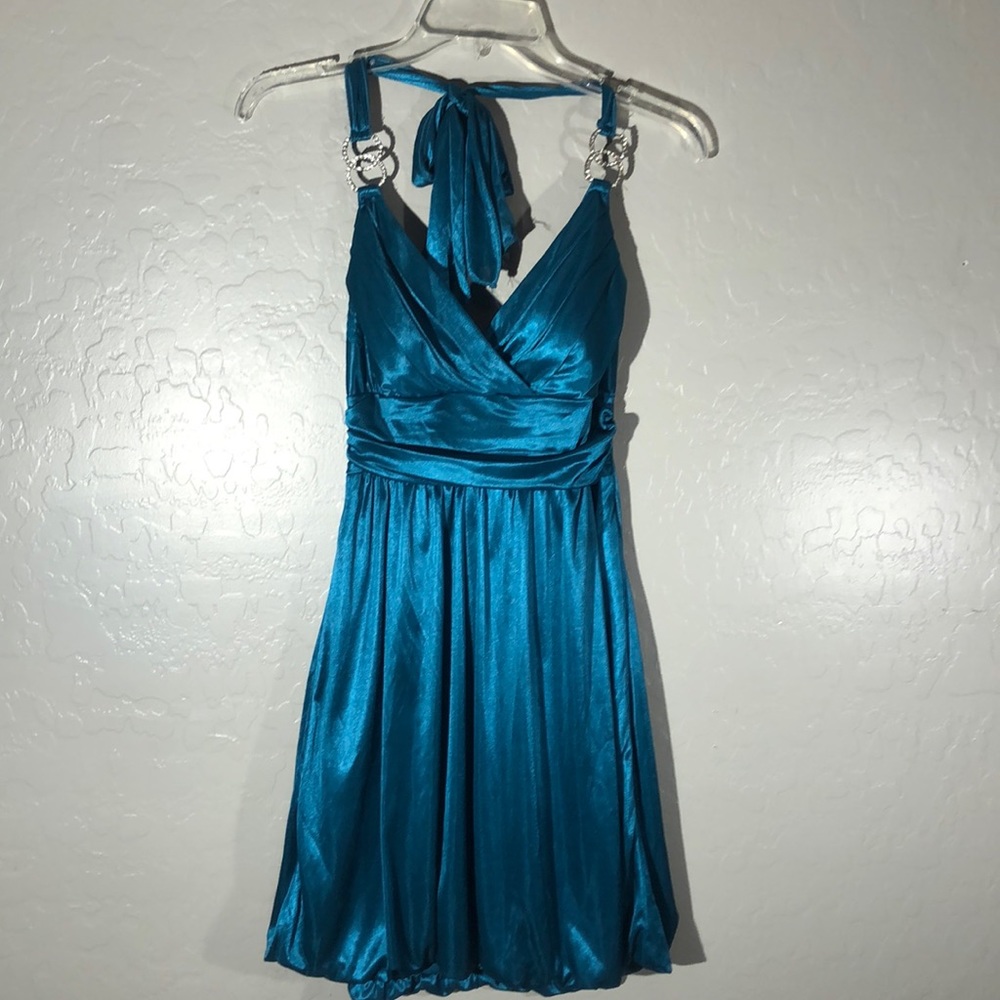 Silky blue dress